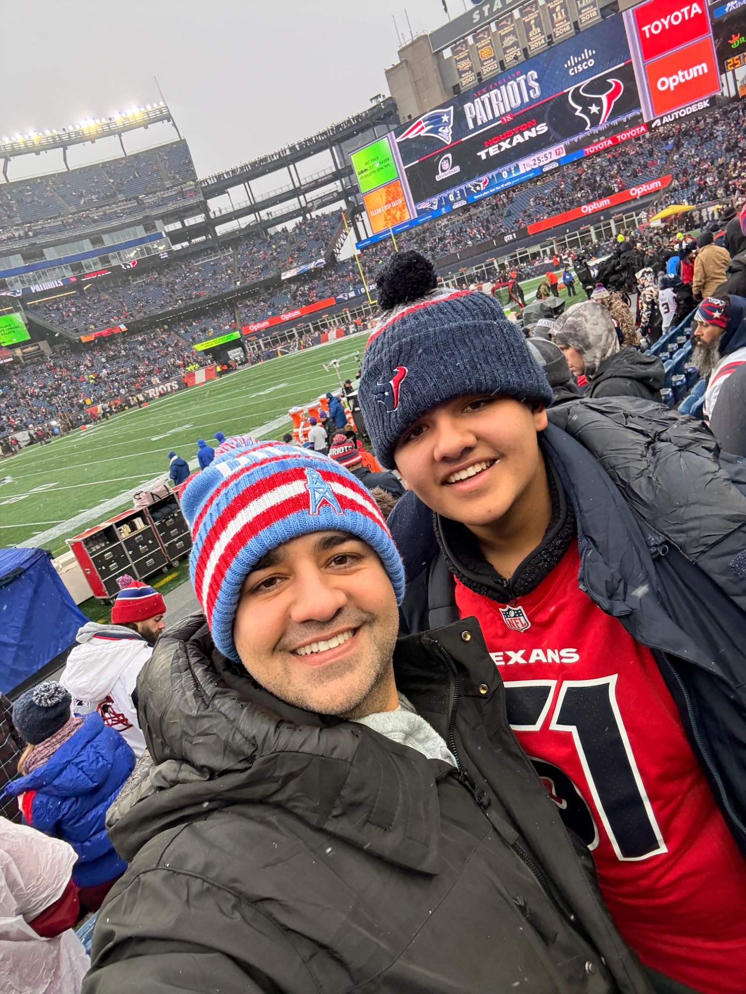 Patriots vs Texans snowy game