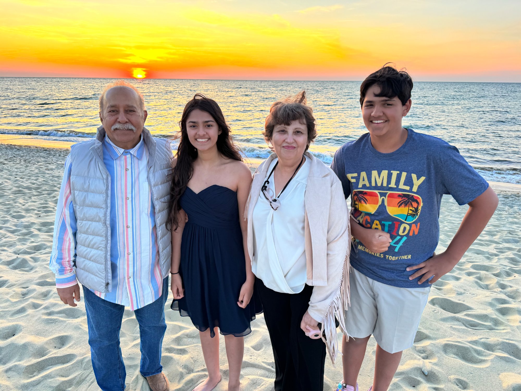 Family beach sunset